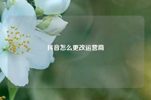 抖音怎么更改运营商