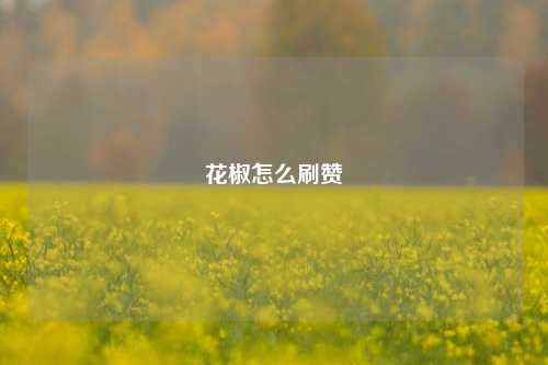 花椒怎么刷赞